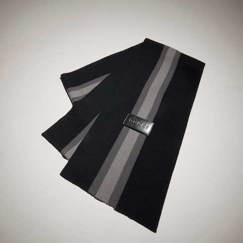 Gestreifter Woll-Kaschmir-Jacquard-Schal