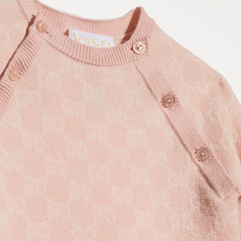 Combinaison pour bébé en jacquard de laine GG