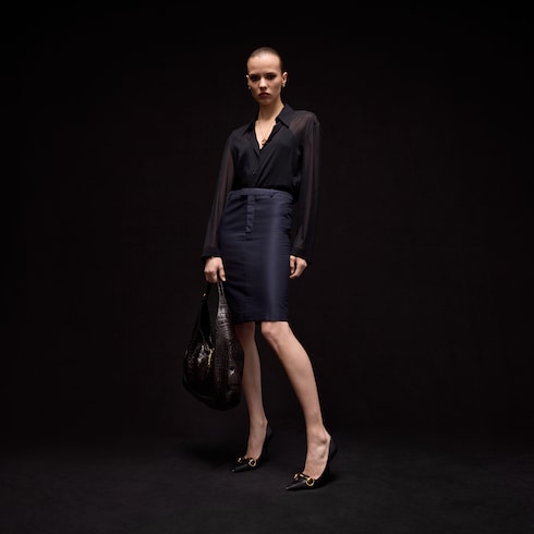 Silk stretch chiffon shirt