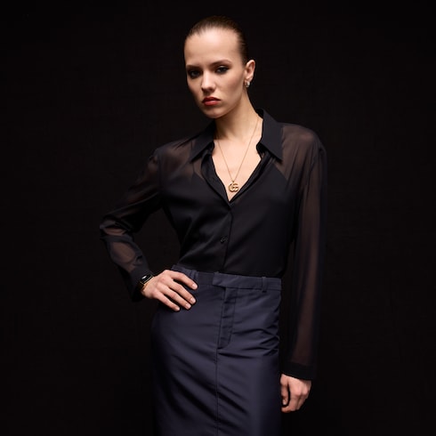 Silk stretch chiffon shirt
