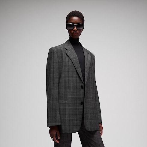 Checked fine wool jacket
