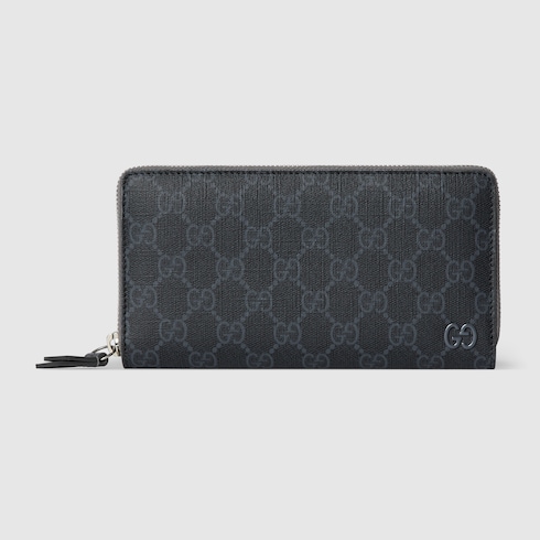 Grey interior GG zip around wallet