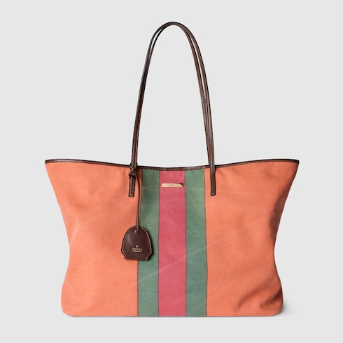 Gucci Tribeca 'Ibiza' large tote in orange canvas | GUCCI® ZA