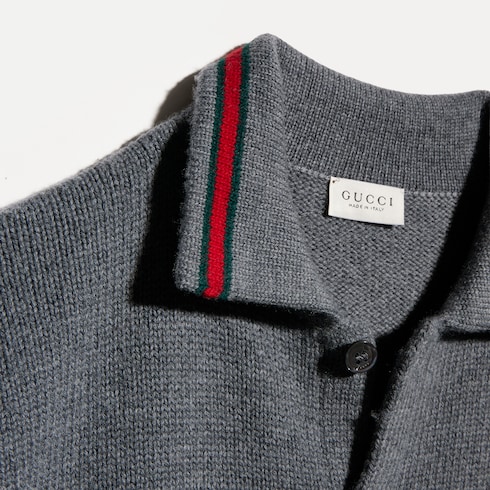 Kinder-Cardigan aus Wolle mit Polokragen