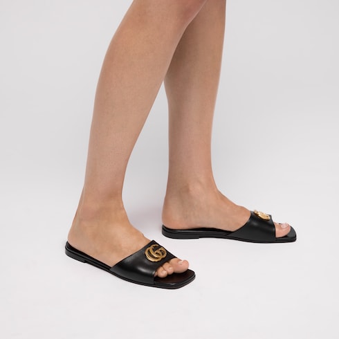 Mules à glissière avec Double G pour femme