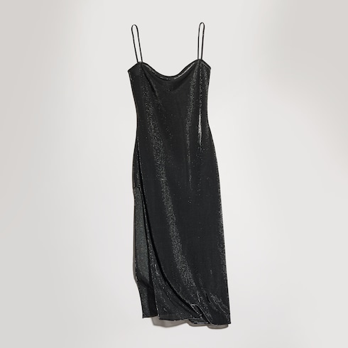 Jersey dress with iridescent effect