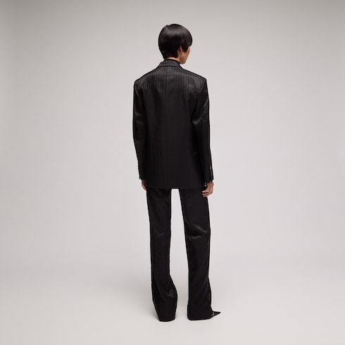 Pinstripe wool silk jacket