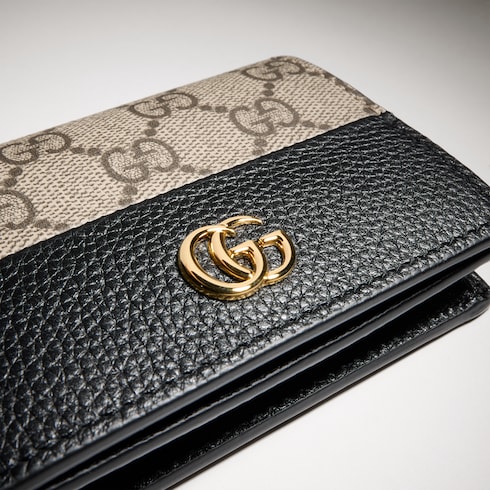 กระเป๋าสตางค์ใส่บัตร GG Marmont bi-color card case wallet