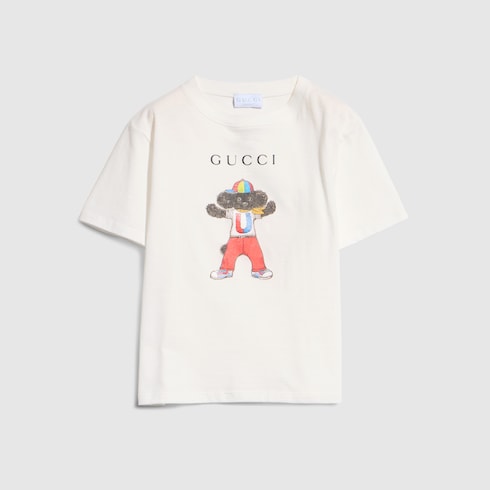 チルドレンズ〕ヒグチユウコ プリント コットン Tシャツ ・ホワイト