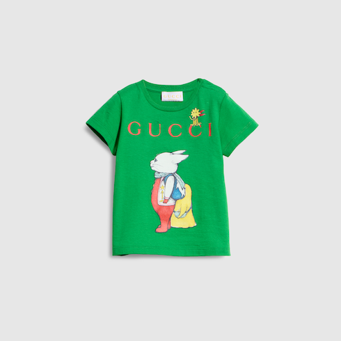 ベビー〕ヒグチユウコ プリント コットン Tシャツ ・グリーン | GUCCI公式