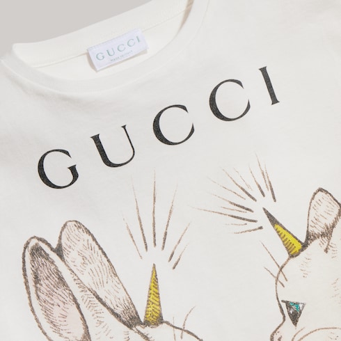 チルドレンズ〕ヒグチユウコ プリント コットン Tシャツ ・ホワイト