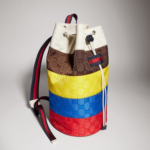 Sac à dos pour enfant en nylon à motif GG