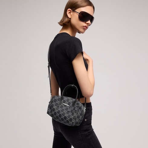 Bolso boston pequeño con placa Gucci