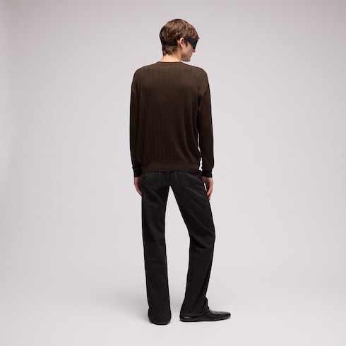 Ribbed silk cotton sweater