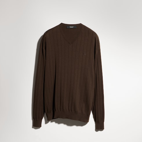 Ribbed silk cotton sweater