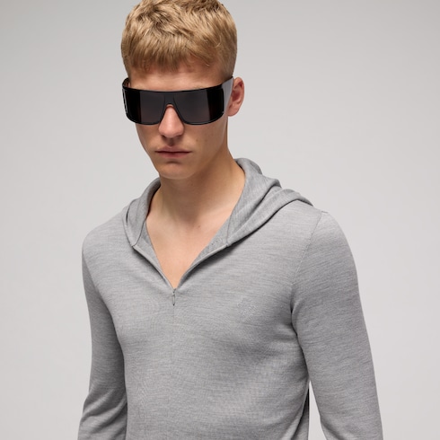 Cardigan à capuche en mélange de laine et de soie