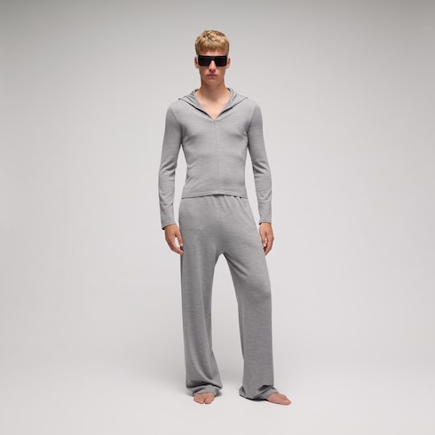 Pantalon décontracté en mélange de laine et soie