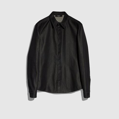 GUCCI エンブロイダリー付き コットンシルク シャツ