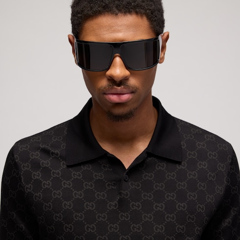 Poloshirt aus Viskose-GG-Jacquard