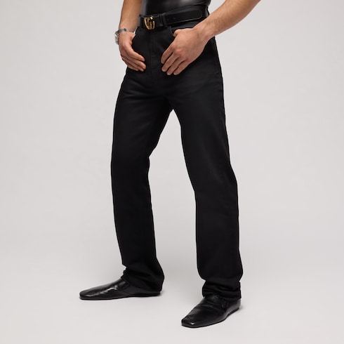 Pantalones de denim de algodón lavado