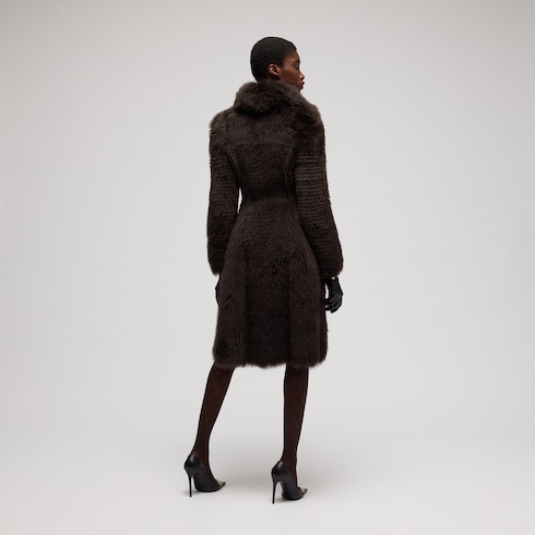 Long hair shearling coat