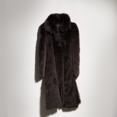 Long hair shearling coat