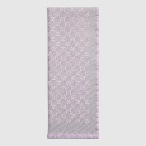 GG wool viscose lamé scarf in light grey | GUCCI® US