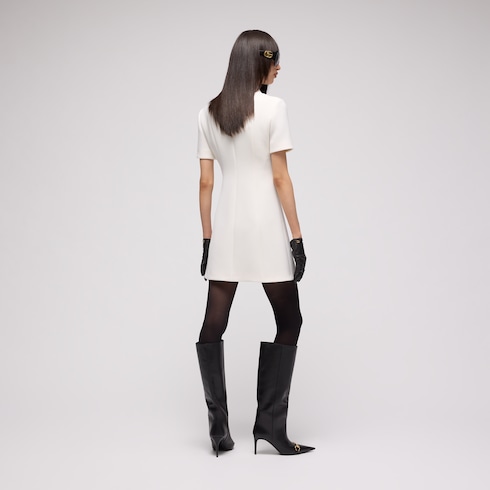 Vestido de crepé de lana con botón de Doble G