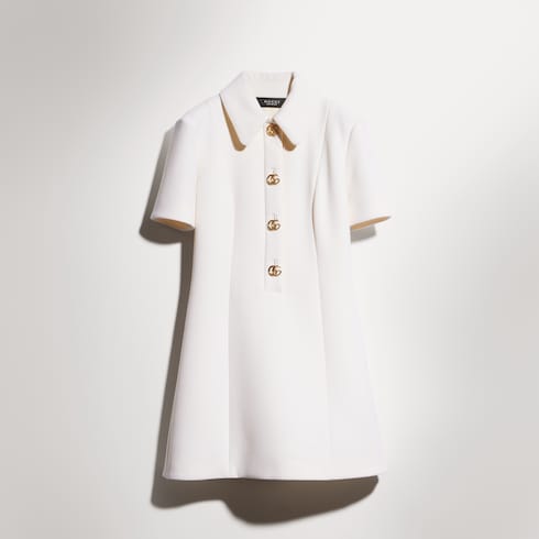 Vestido de crepé de lana con botón de Doble G
