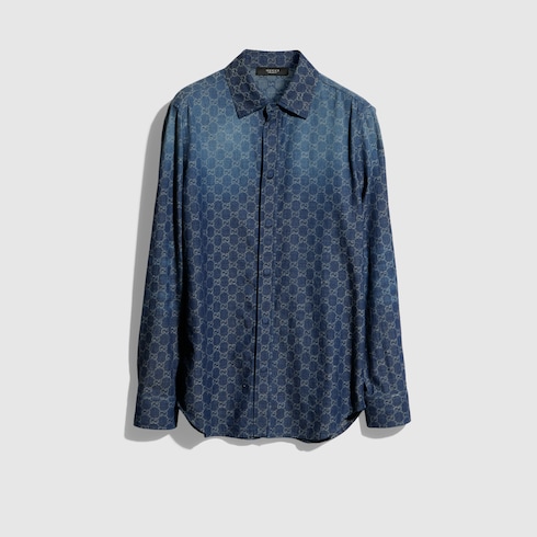 GUCCI GGシャンブレーコットンデニム シャツ