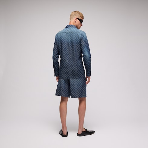 Camisa de mezclilla de algodón chambray con GG