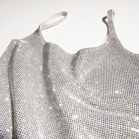 Vestido de punto de nylon elástico con cristales