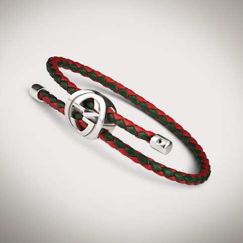 Bracelet en cuir tressé avec bande Web