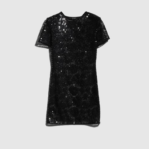 Embroidered tulle dress with sequins