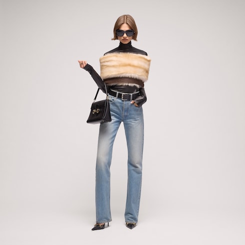 Soft nappa turtleneck top