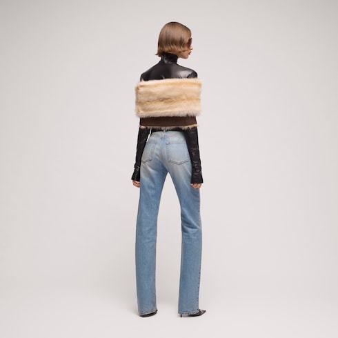 Soft nappa turtleneck top