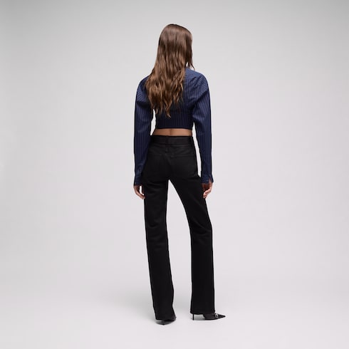 Bluse aus Baumwollpopeline mit Nadelstreifen