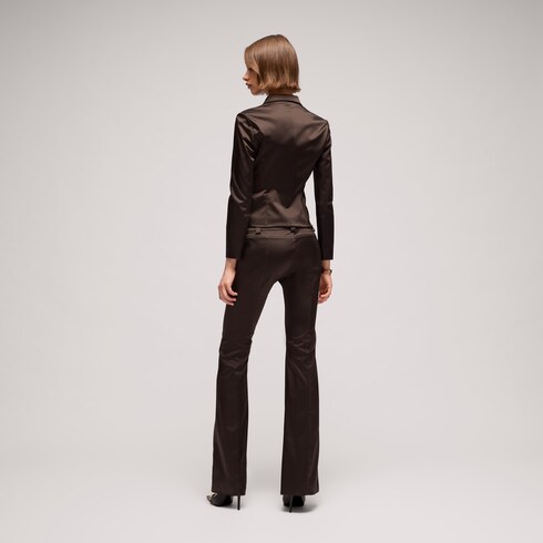 Pantalones de tejido duquesa de acetato elástico