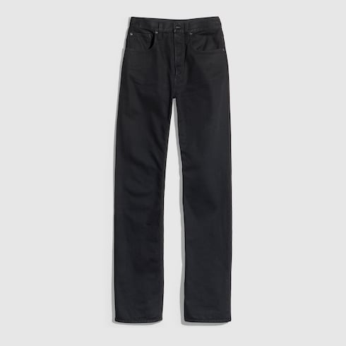Cotton denim pants with soft coating