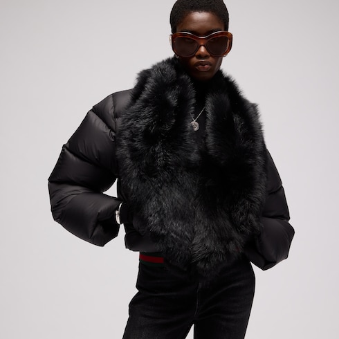Giacca in poliestere imbottito con shearling
