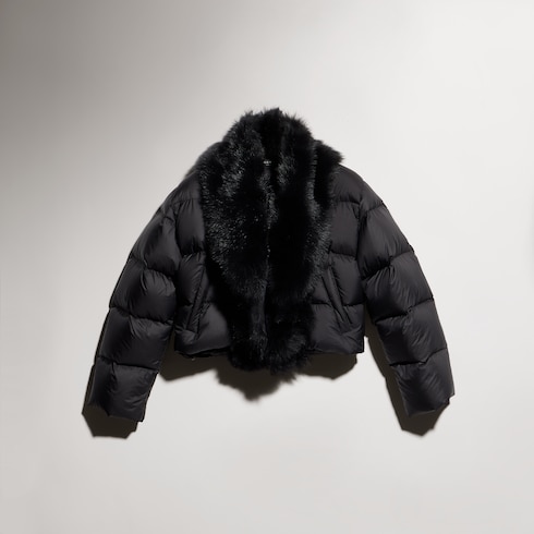 Giacca in poliestere imbottito con shearling