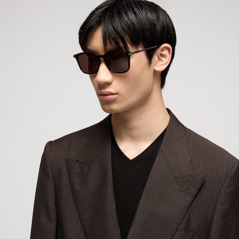 Low nose bridge fit square sunglasses