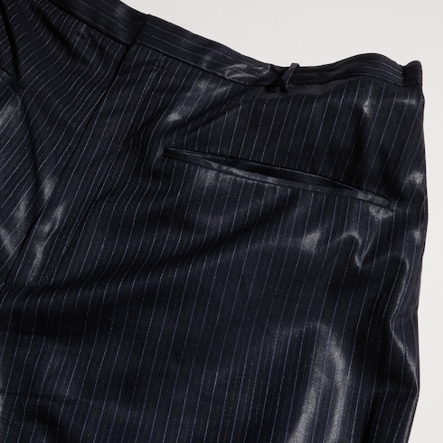 Pinstripe chintzed wool blend pants