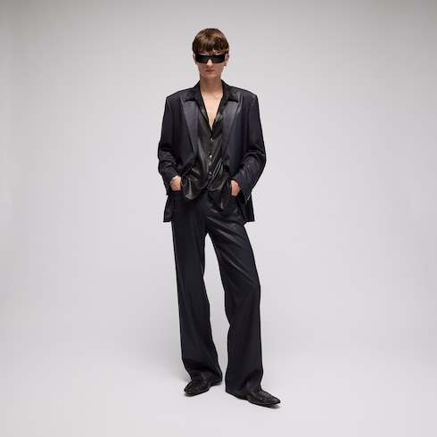 Shiny technical satin shirt