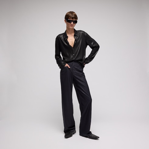 Shiny technical satin shirt