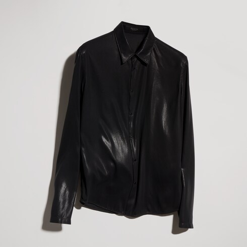 Chemise en satin technique brillant