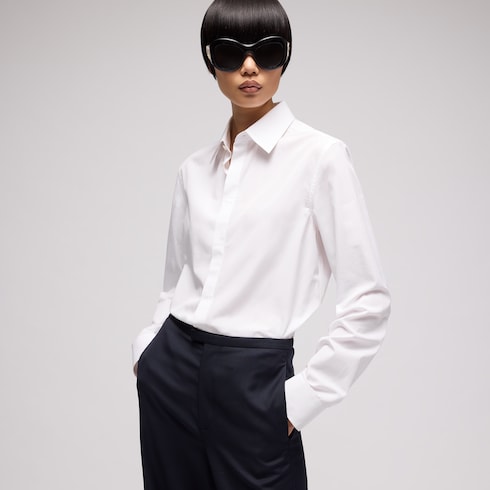 Bluse aus Baumwollpopeline mit Stickerei