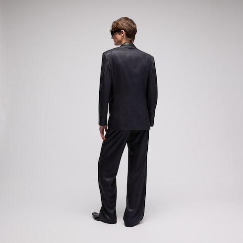 Pinstripe chintzed wool blend jacket