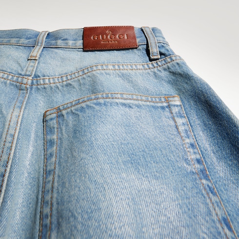 Petite fit denim pants with soft coating