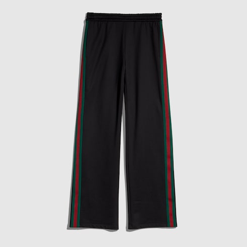 Cotton jersey leisure pants with Web